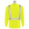Erb Safety T-Shirt, Birdseye Mesh, Long Slv, Class 2, 9007SB, Hi-Viz Lime/Blk, MD 62414
